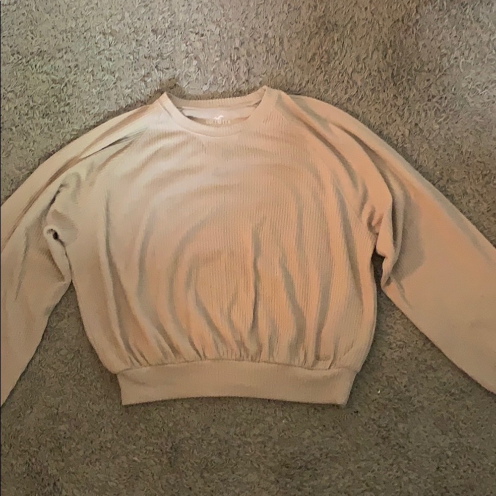 Cinched waist tan sweater